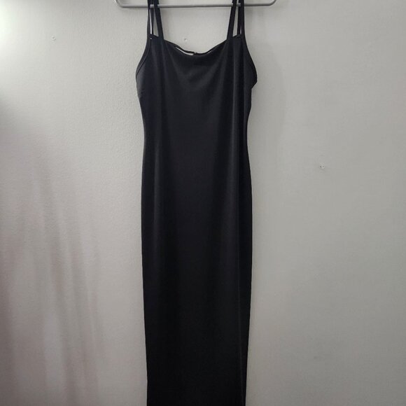 Vintage Begain - Black Slip Maxi Dress – Witchy Minimalist 90s Night Out, Size S - Picture 1 of 1
